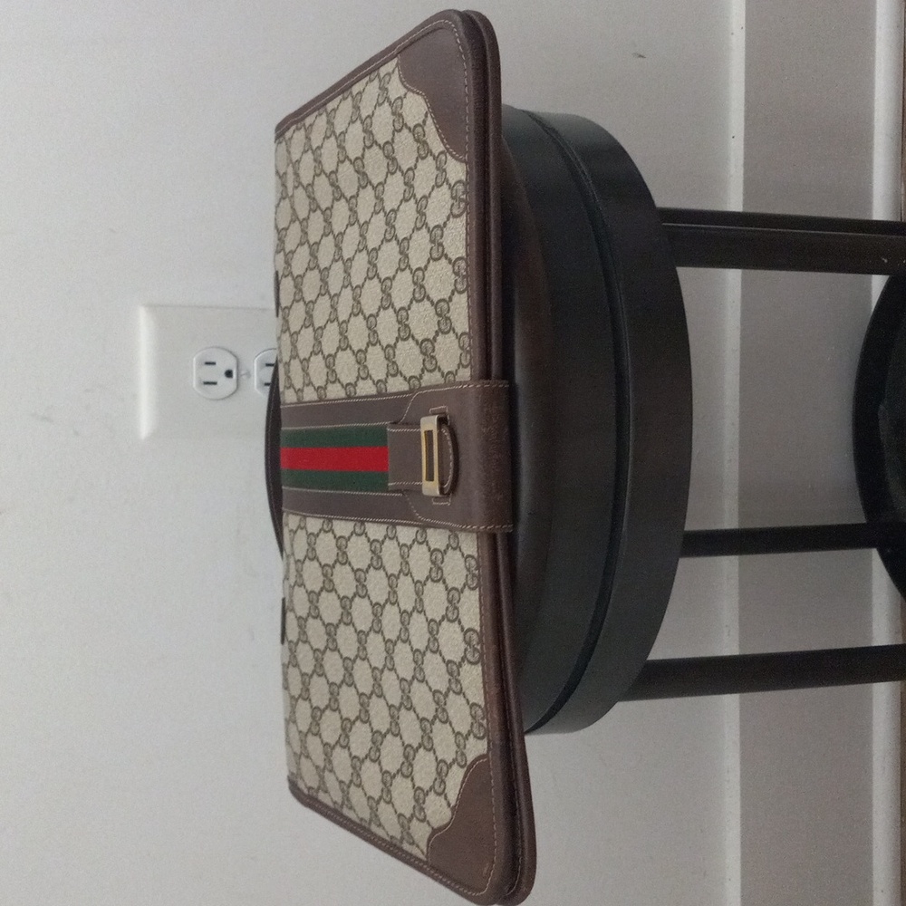 Authentic Vintage Gucci GG Monogram Supreme Sherry Web Ophidia Portfolio Laptop - Picture 5 of 11
